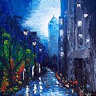 Rain Canvas Paintings - BLUE RAIN